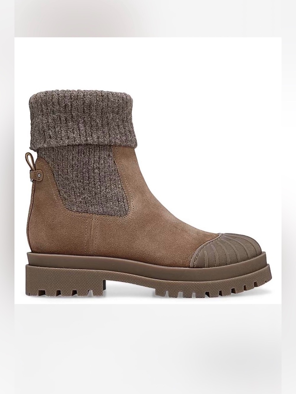 Sam Edelman Womens Steele Knit Chelsea Boot Lug Sole Ribbed Sweater Cuff New 9.5
